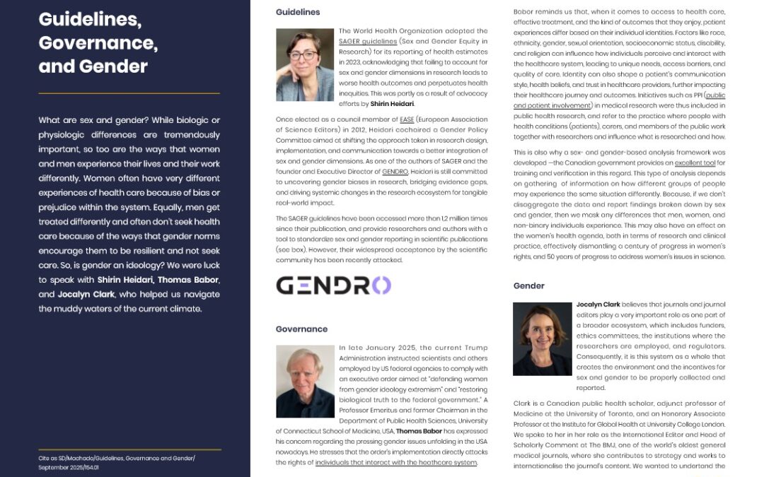 Guidelines, Governance, and Gender