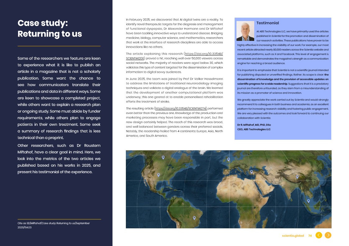 Case study: Returning to us