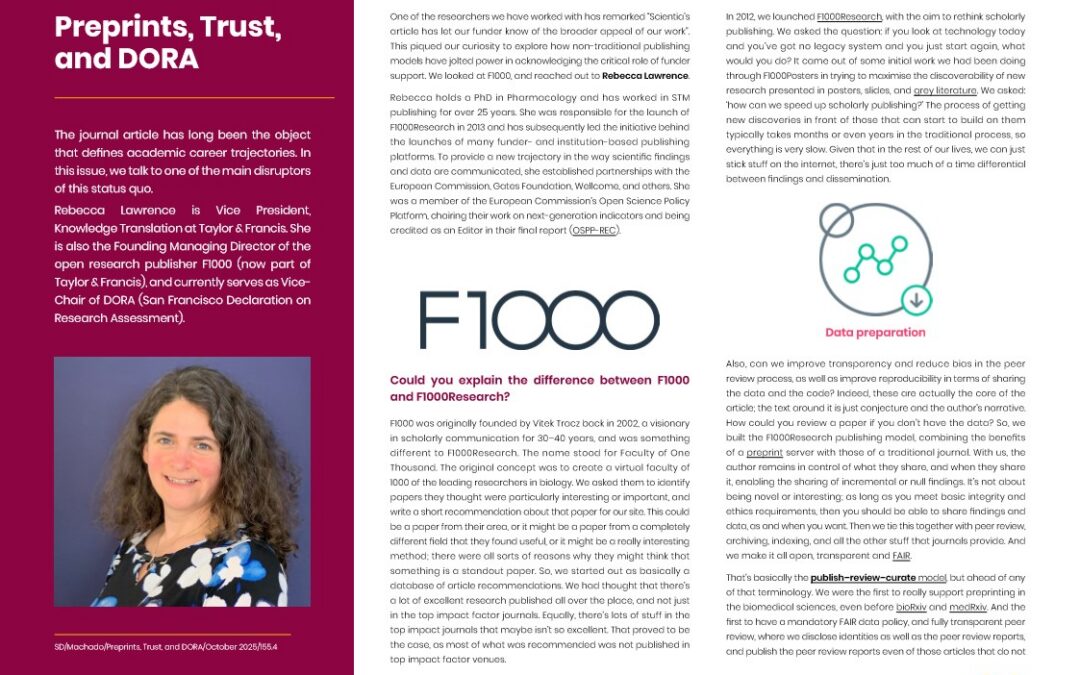 Preprints, Trust, and DORA