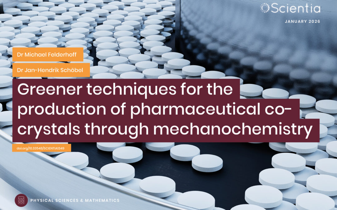 Dr Jan-Hendrik Schöbel – Dr Michael Felderhoff | Greener techniques for the production of pharmaceutical co-crystals through mechanochemistry