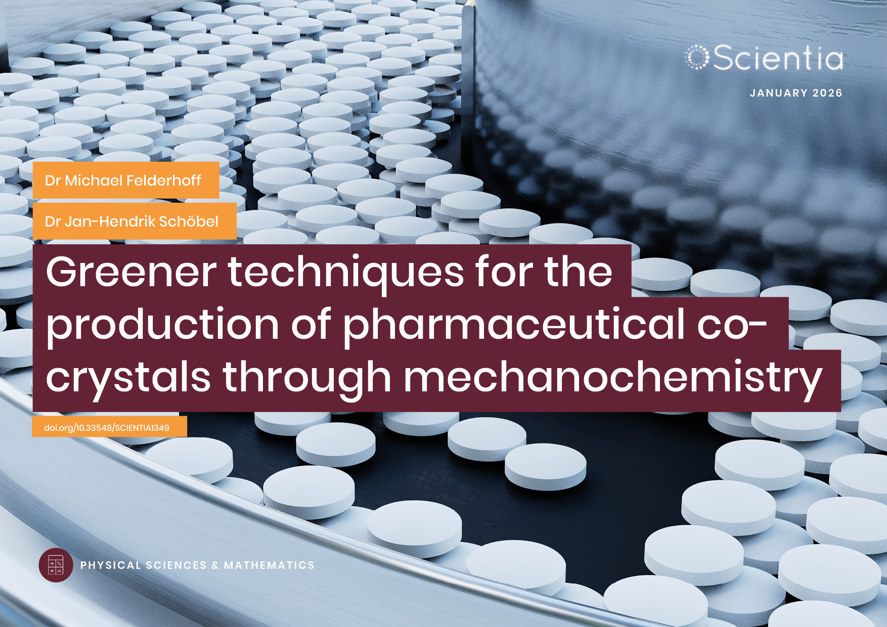 Dr Jan-Hendrik Schöbel – Dr Michael Felderhoff | Greener techniques for the production of pharmaceutical co-crystals through mechanochemistry